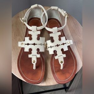 Tory Burch Beige Leather Sandals